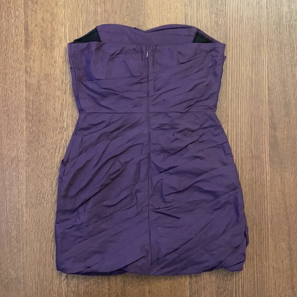 Bird by Juicy strapless purple dress, ruched style - Picture 2 of 4